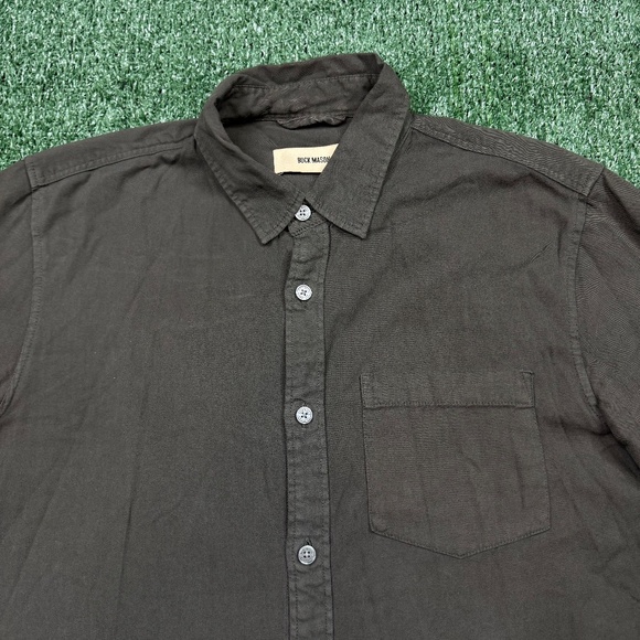 Buck Mason Button Up Shirt Men's Size S Green Short Sleeve Camp Outdoor - Picture 3 of 9